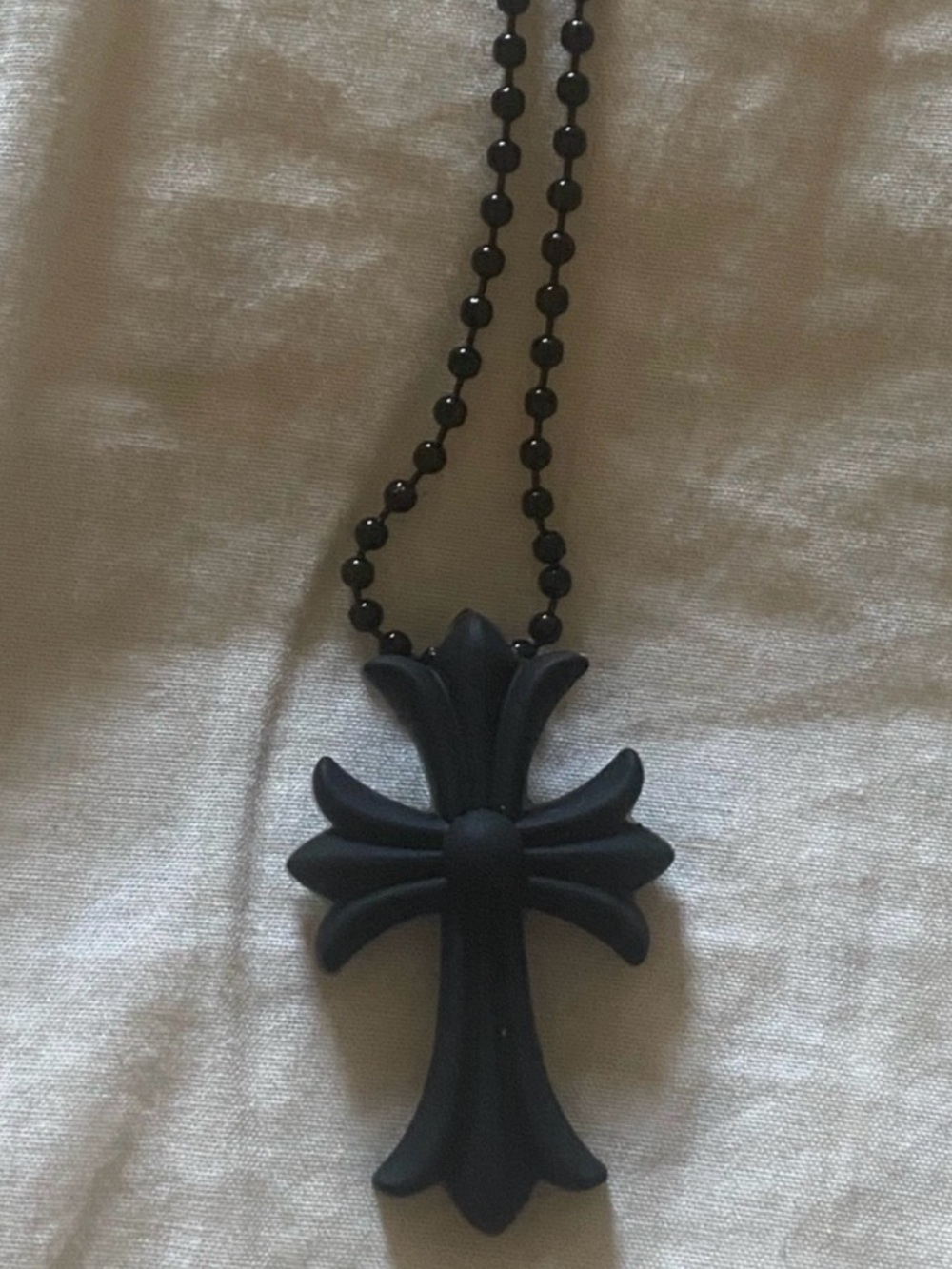 Chrome Hearts Cross Silicone Necklace In Black